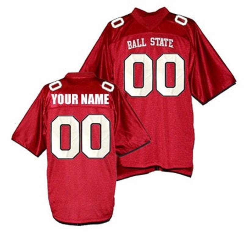 Custom Ball State Jersey Name and Number NCAA College Football Red