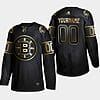 Custom Boston Bruins Jersey Name And Number Black Gold