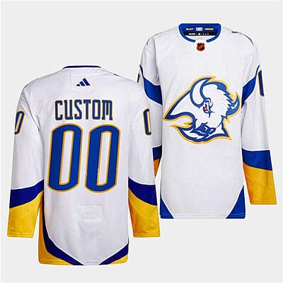 Custom Buffalo Sabres Jersey Name And Number 2022-23 Reverse Retro White