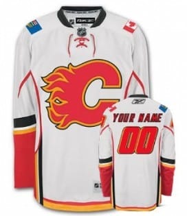 Custom Calgary Flames Jersey Name And Number White