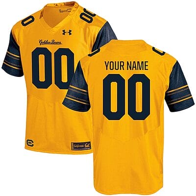 Custom California Golden Bears Jersey Name and Number NCAA College Football Under Amour Gold