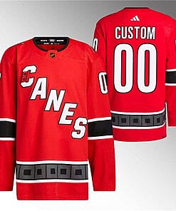 Custom Carolina Hurricanes Jersey Name And Number 2022-23 Reverse Retro Red