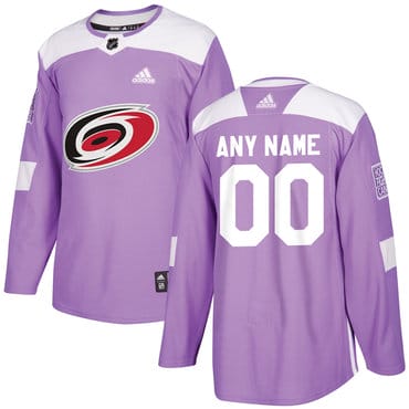 Custom Carolina Hurricanes Jersey Name And Number Purple Pink Hockey Fights Cancer Practice