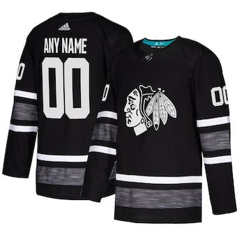 Custom Chicago Blackhawks Jersey Name And Number 2019 Black NHL All-Star Game Parley
