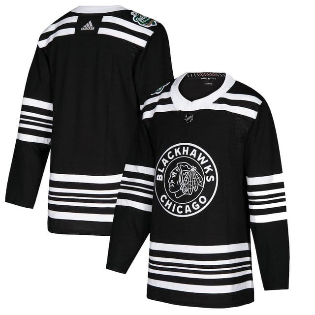 Custom Chicago Blackhawks Jersey Name And Number 2019 Winter Black Blank Classic
