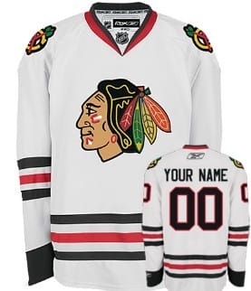 Custom Chicago Blackhawks Jersey Name And Number White 1