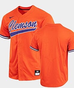 Custom Clemson Tigers Baseball Jersey Name And Number College Orange