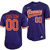 Custom Clemson Tigers Baseball Jersey Name And Number NCAA College Purple
