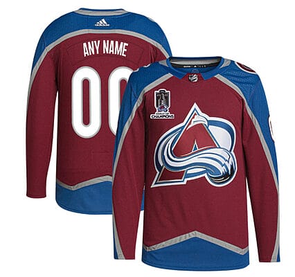 Custom Colorado Avalanche Jersey Name And Number 2022 Burgundy Stanley Cup Champions Patch
