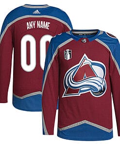 Custom Colorado Avalanche Jersey Name And Number 2022 Burgundy Stanley Cup Final Patch