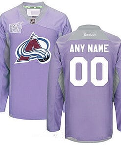 Custom Colorado Avalanche Jersey Name And Number Purple Pink Reebok Hockey Fights Cancer Practice