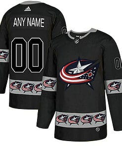 Custom Columbus Blue Jackets Jersey Name And Number Black Team Logos Fashion