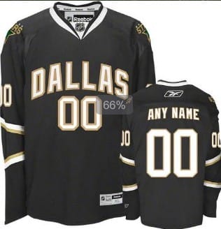 Custom Dallas Stars Jersey Name And Number Black