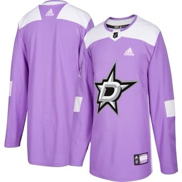 Custom Dallas Stars Jersey Name And Number Purple Pink Hockey Fights Cancer Practice