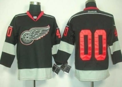 Custom Detroit Red Wings Jersey Name And Number 2012 Black Ice