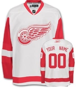 Custom Detroit Red Wings Jersey Name And Number White 1