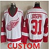 Custom Detroit Red Wings Jersey Name And Number White CCM Throwback NHL