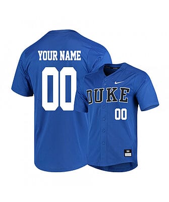 Custom Duke Blue Devils Baseball Jersey Name And Number College Blue Elite