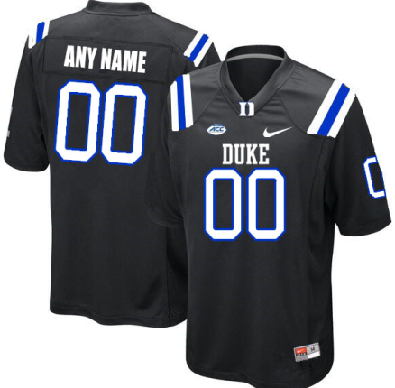 Custom Duke Blue Devils Jersey Name and Number NCAA College Football Black