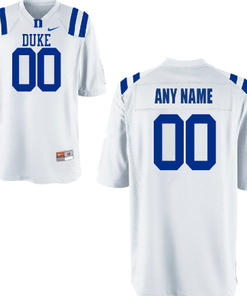 Custom Duke Blue Devils Jersey Name and Number NCAA College Football White