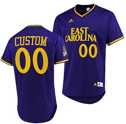 Custom ECU Pirates Baseball Jersey Name And Number NCAA College Purple