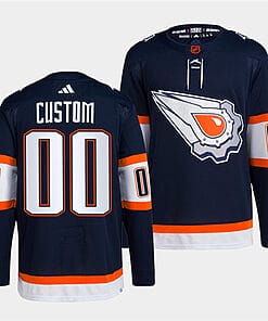 Custom Edmonton Oilers Jersey Name And Number 2022-23 Navy Reverse Retro