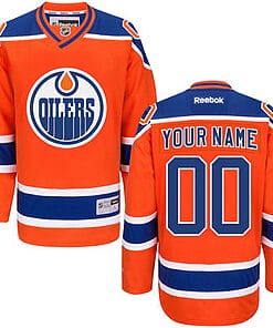 Custom Edmonton Oilers Jersey Name And Number Orange Reebok Premier Alternate