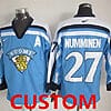 Custom Olympics Finland Jersey Name And Number Light Blue Vintage Throwback Team