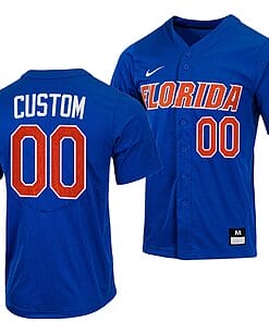 Custom Florida Gators Baseball Jersey Name And Number NCAA College Full Button Royal