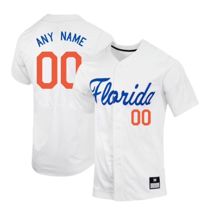 Custom Florida Gators Baseball Jersey Name And Number NCAA College White