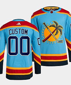 Custom Florida Panthers Jersey Name And Number Blue 2022 Reverse Retro