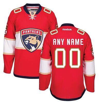 Custom Florida Panthers Jersey Name And Number Red Reebok Home Premier