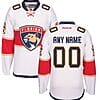 Custom Florida Panthers Jersey Name And Number White Reebok Away Premier