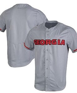 Custom Georgia Bulldogs Baseball Jersey Name And Number College Gray