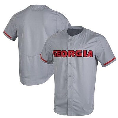 Custom Georgia Bulldogs Baseball Jersey Name And Number College Gray