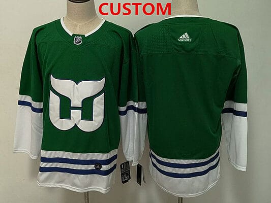 Custom Hartford Whalers Jersey Name And Number Green