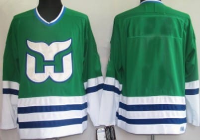 Custom Hartford Whalers Jersey Name And Number Green Throwback
