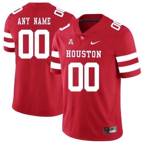 Custom Houston Cougars Jersey Name and Number NCAA College Football Red