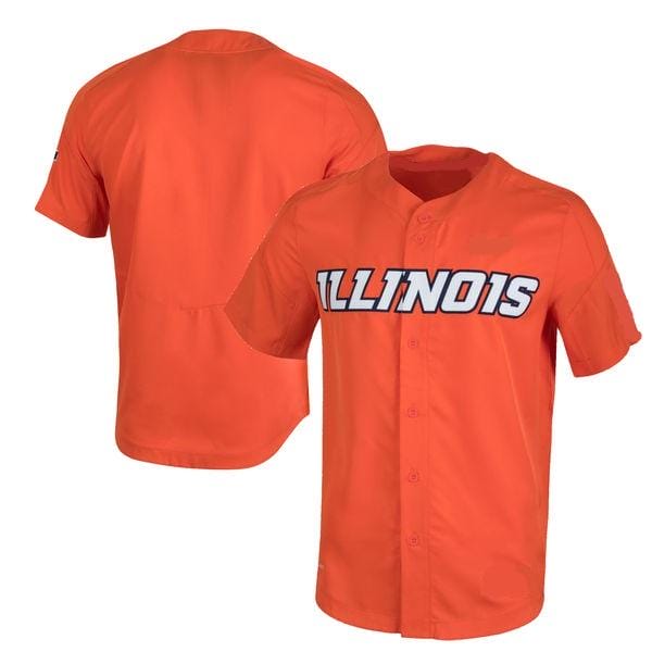Custom Illinois Fighting Illini Baseball Jersey Name And Number NCAA College Orange