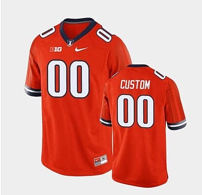 Custom Illinois Fighting Illini Jersey Name and Number NCAA College Football Orange