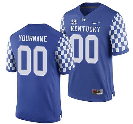 Custom Kentucky Wildcats Jersey Name and Number NCAA College Football Replica Royal