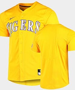 Custom LSU Tigers Baseball Jersey Name And Number College Yellow