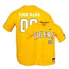 Custom LSU Tigers Baseball Jersey Name And Number College Yellow Elite