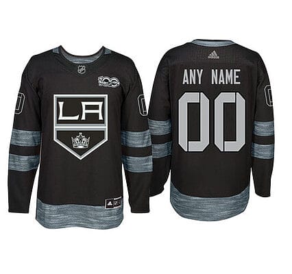 Custom Los Angeles Kings Jersey Name And Number 1917-2017 Black 100th Anniversary NHL