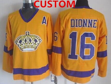 Custom Los Angeles Kings Jersey Name And Number Yellow Throwback CCM