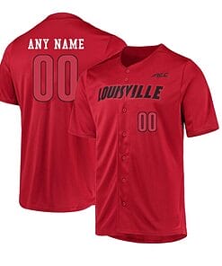 Custom Louisville Cardinals Baseball Jersey Name and Number College Red ACC