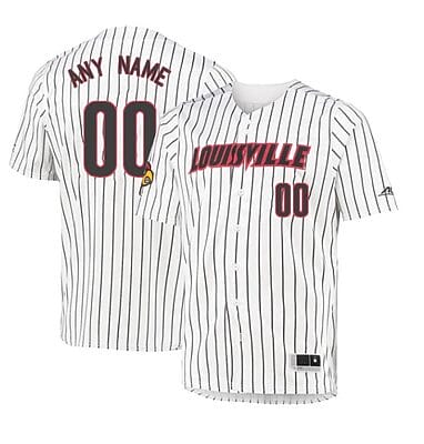 Custom Louisville Cardinals Baseball Jersey Name and Number College White
