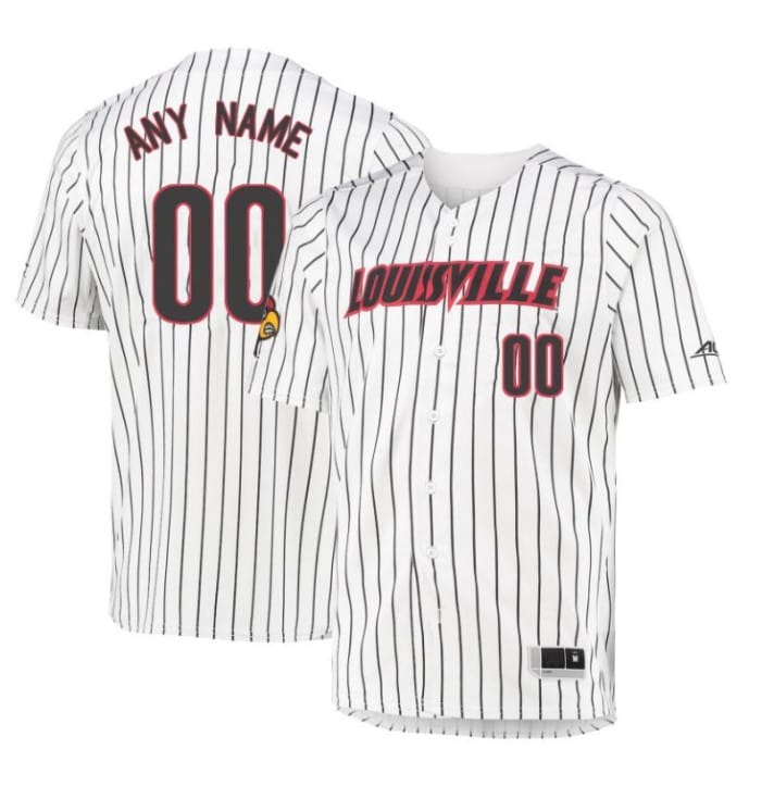 Custom Louisville Cardinals Baseball Jersey Name and Number College White