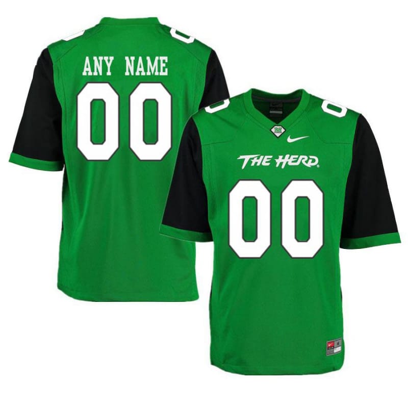 Custom Marshall Thundering Herd Jersey Name and Number NCAA College Football Green
