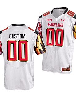 Custom Maryland Terrapins Jersey Name and Number NCAA College Football BIG White